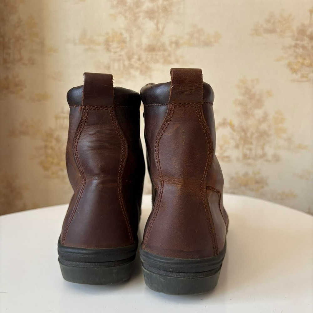 Vintage Oak Meadow brown leather moc toe outdoor lace up boots size 8M US - Picture 2 of 8